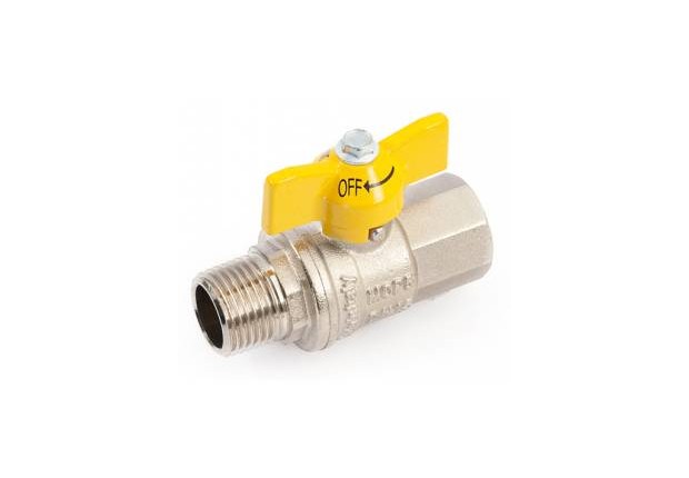 M/F BALL VALVE  W/BUTTERFLY GAS NK 1"